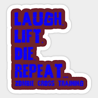 laugh lift die blue Sticker